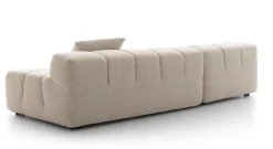 Sofa Tufty Time Stoff Bouclé Sambuco Weiß Innenrahmen Stahlrohre Füße Schwarz Mit Kissen