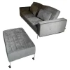 Sofa Und Hocker Airy Bezug Stoff 2813.95 Anthrazit Gestell Metall Chrom Glänzend