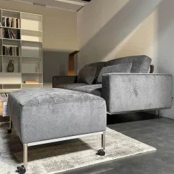Sofa Und Hocker Airy Bezug Stoff 2813.95 Anthrazit Gestell Metall Chrom Glänzend