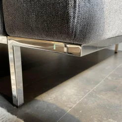 Sofa Und Hocker Airy Bezug Stoff 2813.95 Anthrazit Gestell Metall Chrom Glänzend