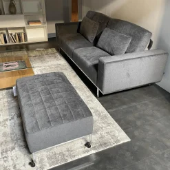 Sofa Und Hocker Airy Bezug Stoff 2813.95 Anthrazit Gestell Metall Chrom Glänzend