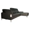 Sofa Venosa 660 Leder Montana Basalt Fuß 01 Brushed mit Relaxfunktionen
