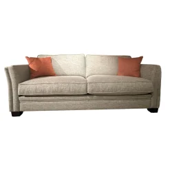 Sofa Victoria Bezug Stoff Bravo 18 Grau Füße Standard Holz Wenge Schwarz Ohne Dekokissen