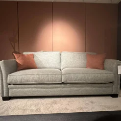 Sofa Victoria Bezug Stoff Bravo 18 Grau Füße Standard Holz Wenge Schwarz Ohne Dekokissen