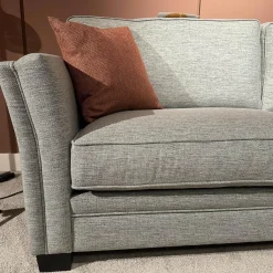 Sofa Victoria Bezug Stoff Bravo 18 Grau Füße Standard Holz Wenge Schwarz Ohne Dekokissen