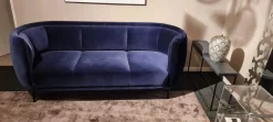 Sofa Vuelta Stoff E Velvet Navy Blau Füße Schwarz