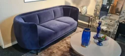 Sofa Vuelta Stoff E Velvet Navy Blau Füße Schwarz