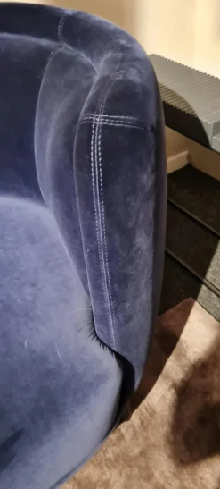 Sofa Vuelta Stoff E Velvet Navy Blau Füße Schwarz