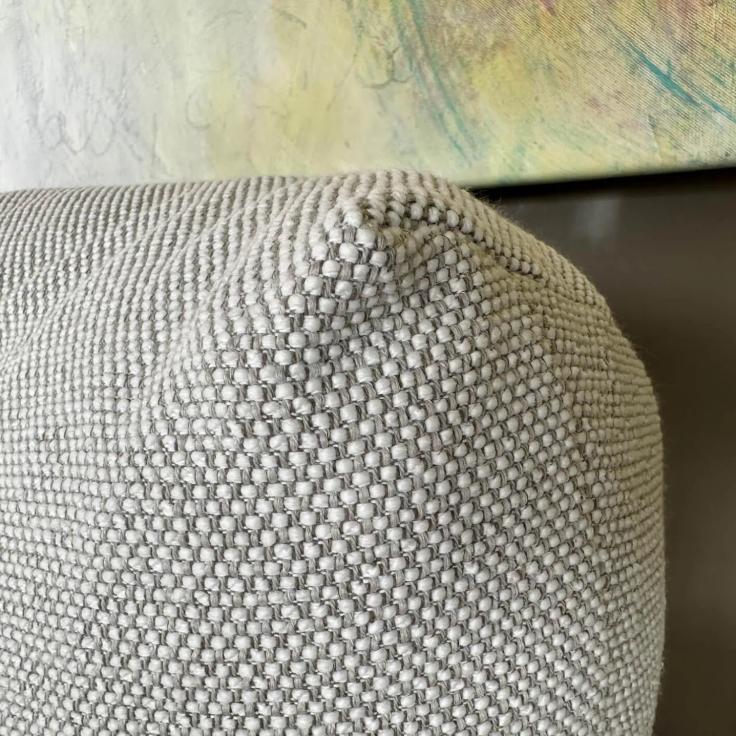 Sofa Zweisitzer Grantorino Stoff Col. Tess Bouce Sabbia Grau Leder Saddle Beige