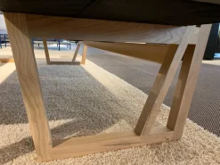 Sofabank 624 Leder 36.405 Quarzgrau Gestell H98 Eiche