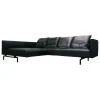 Sofaecke Muud C21 Leder Ascot Black Schwarz Kufen Matt Pulverbeschichtet Schwarz