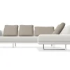Sofaecke Prime Time Version B Stoff Bora Wool Kufen Aluminium Hochglanz mit Schwenkfunktion