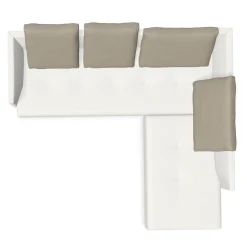 Sofaecke Prime Time Version B Stoff Bora Wool Kufen Aluminium Hochglanz mit Schwenkfunktion