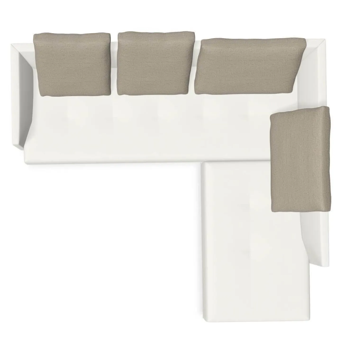 Sofaecke Prime Time Version B Stoff Bora Wool Kufen Aluminium Hochglanz mit Schwenkfunktion