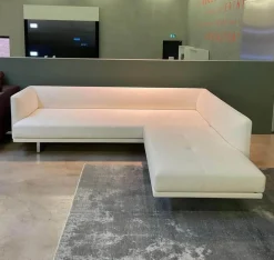 Sofaecke Prime Time Version B Stoff Bora Wool Kufen Aluminium Hochglanz mit Schwenkfunktion