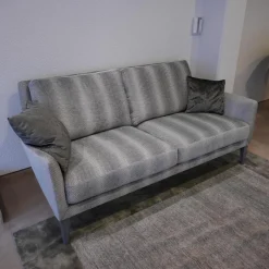 Sofagarnitur Coco Bezug Jab 9 2241 091 Graubeige Füße Massivholz Lackiert Grau