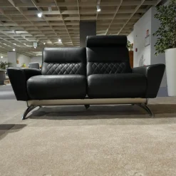 Sofagruppe Michelle Leder Cori 19 Schwarz Füße Aluminium Inklusive Kopfstütze