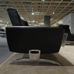 Sofagruppe Michelle Leder Cori 19 Schwarz Füße Aluminium Inklusive Kopfstütze