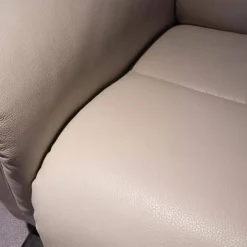 Sofagruppe Panorama Leder Cori Fog Grau Beige Holbogen Wenge Mit Balance Adapt Und Nackenkissen