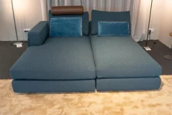 Sofakombination Marlo Stoff Juna Petrolblau U1523J Blau Fuß Schwarz Mit Rückenkissen 903