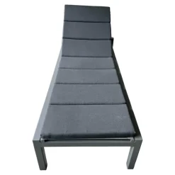 Sonnenliege Relax Auflage Stoffe Natte Grey Grau Gestell Tex light Grey Grau