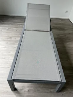 Sonnenliege Relax Auflage Stoffe Natte Grey Grau Gestell Tex light Grey Grau