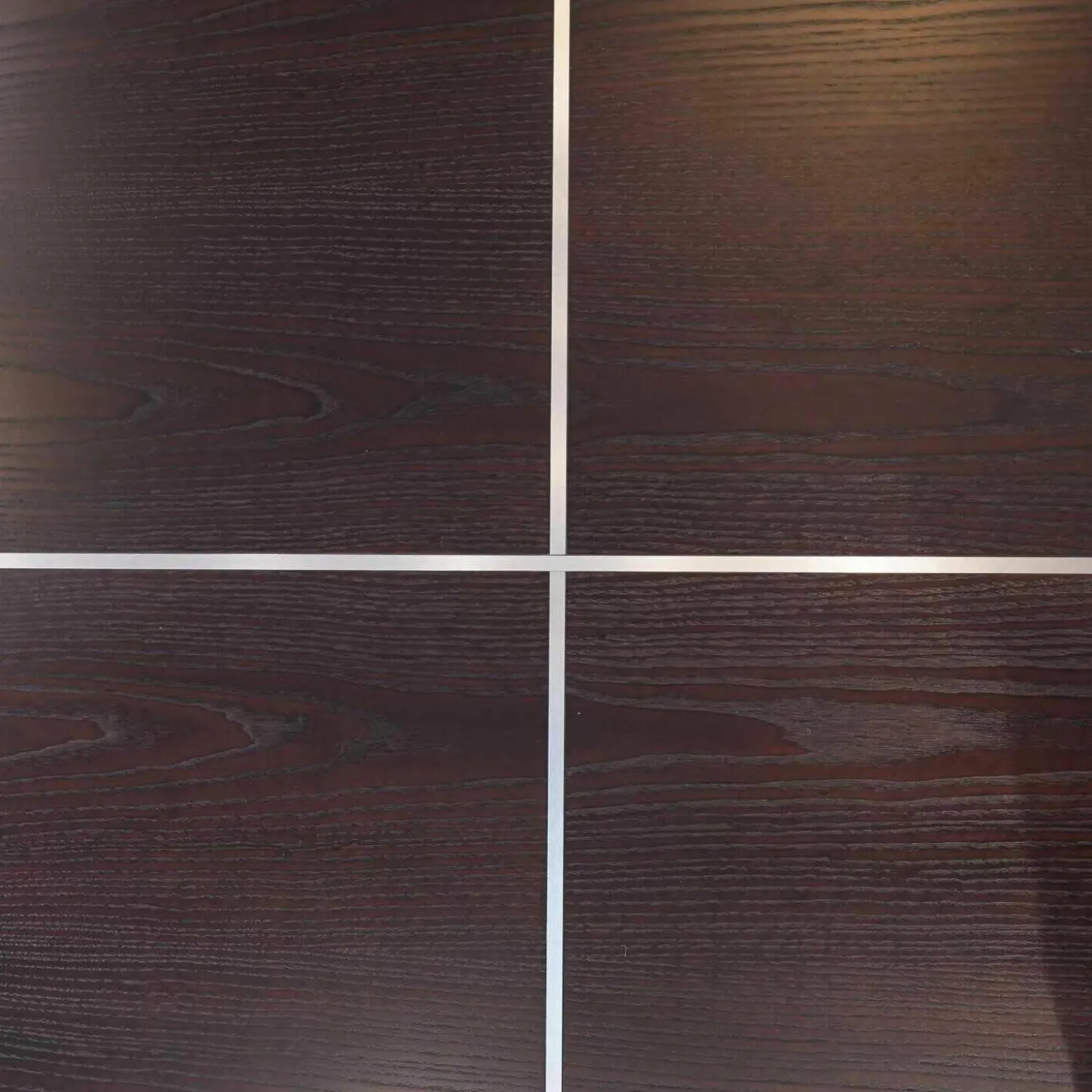 Square Couchtisch Esche Wengefarbig Gestell Metalloptik