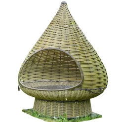 Standing Lounger Nestrest Outdoor Geflecht Olive 730 Grün Black Pepper 317 Grau Inklusive Base Drehbar Und Sitzkissen