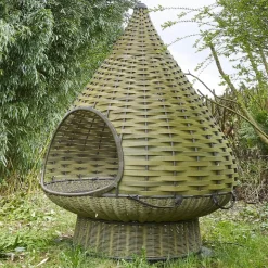 Standing Lounger Nestrest Outdoor Geflecht Olive 730 Grün Black Pepper 317 Grau Inklusive Base Drehbar Und Sitzkissen