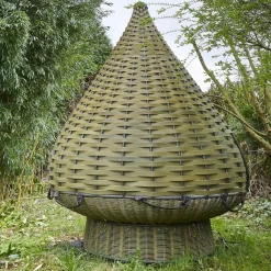 Standing Lounger Nestrest Outdoor Geflecht Olive 730 Grün Black Pepper 317 Grau Inklusive Base Drehbar Und Sitzkissen