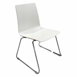 Stapelstuhl Move Me Schale Holz Beschichtet Reinweiss Gestell Chrom