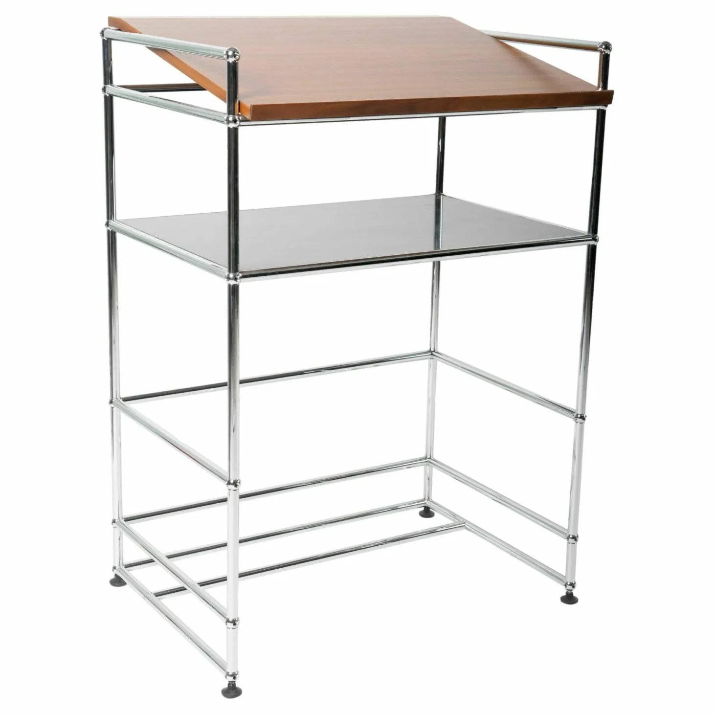 Stehpult USM Haller Mittelgrau Ablage Nussbaum