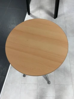 Stehtisch Modell 3598+3405 Buche Dekor Gestell Verchromt