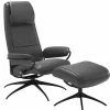 Stressless Paris hohe Rückenlehne High Base Star Base Leder Pioneer Grey mit Hocker