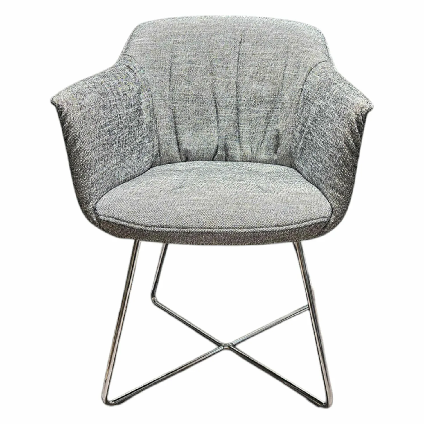 Stuhl 641 Stoff 17 100 Schwarz Weiß Gestell Chrom Glänzend