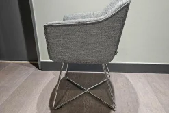 Stuhl 641 Stoff 17 100 Schwarz Weiß Gestell Chrom Glänzend