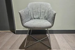 Stuhl 641 Stoff 17 100 Schwarz Weiß Gestell Chrom Glänzend