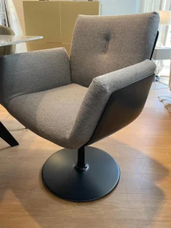 Stuhl Alvo Stoff 9127 Braun Tellerfuß Schwarz