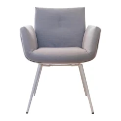 Stuhl Alvo Stoff 9574 Weiß Grau Schale Kunststoff Weiß Gestell Metall Schneeweiß Pulverbeschichtet