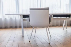 Stuhl Alvo Stoff 9574 Weiß Grau Schale Kunststoff Weiß Gestell Metall Schneeweiß Pulverbeschichtet