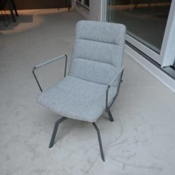 Stuhl Arva Light Stoff Hallingdal 116 4-Fuß-Stern-Gestell In Struktur M 15 Eisenblank