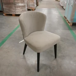 Stuhl Aston Bezug Hunt Grau Gestell Massivholz Esche Lackiert Moka