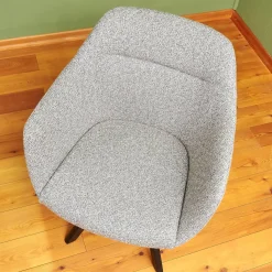 Stuhl Cara Mit Armlehnen Stoff Mara BW 1763 383 Grau Gestell Eiche Schwarz Gebeizt