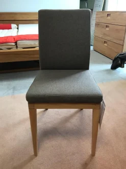 Stuhl CASA-SONO Kernbuche Massiv Geölt Stoff Wollfitz 3701 Schoko Braun