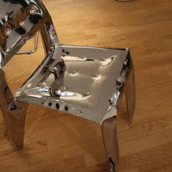 Stuhl Chippensteel Rostfreier Stahl Polished Poliert Silber