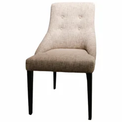 Stuhl Chloé Stoff Patch V.05 Grau Gestell Nussbaum Canaletta Gebeizt