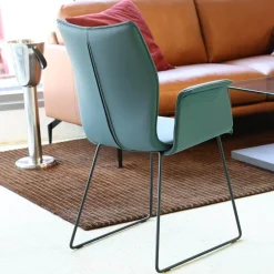 Stuhl CO Matrix Bezug Leder Toledo Whale Füße Stahl Schwarz Pulverbeschichtet