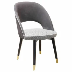 Stuhl Colette Leder Kashmir Fumée Sitz Leder Textur Night Twill