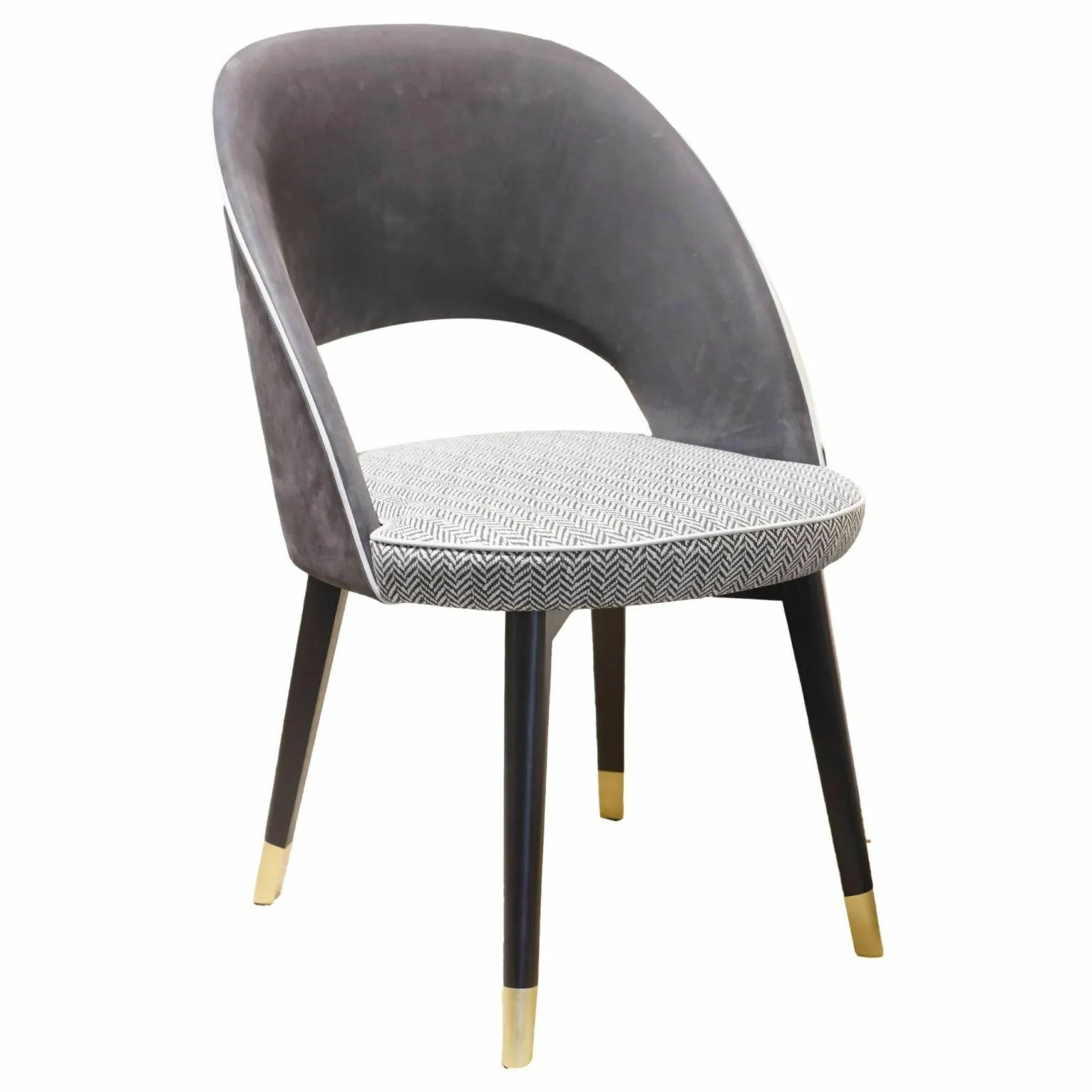 Stuhl Colette Leder Kashmir Fumée Sitz Leder Textur Night Twill