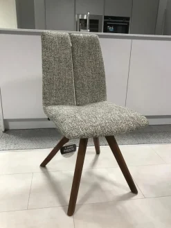 Stuhl Concert Colin Bezug Stoff Würzburg Anthrazit 4 Fußgestell Nussbaum Massiv Geölt